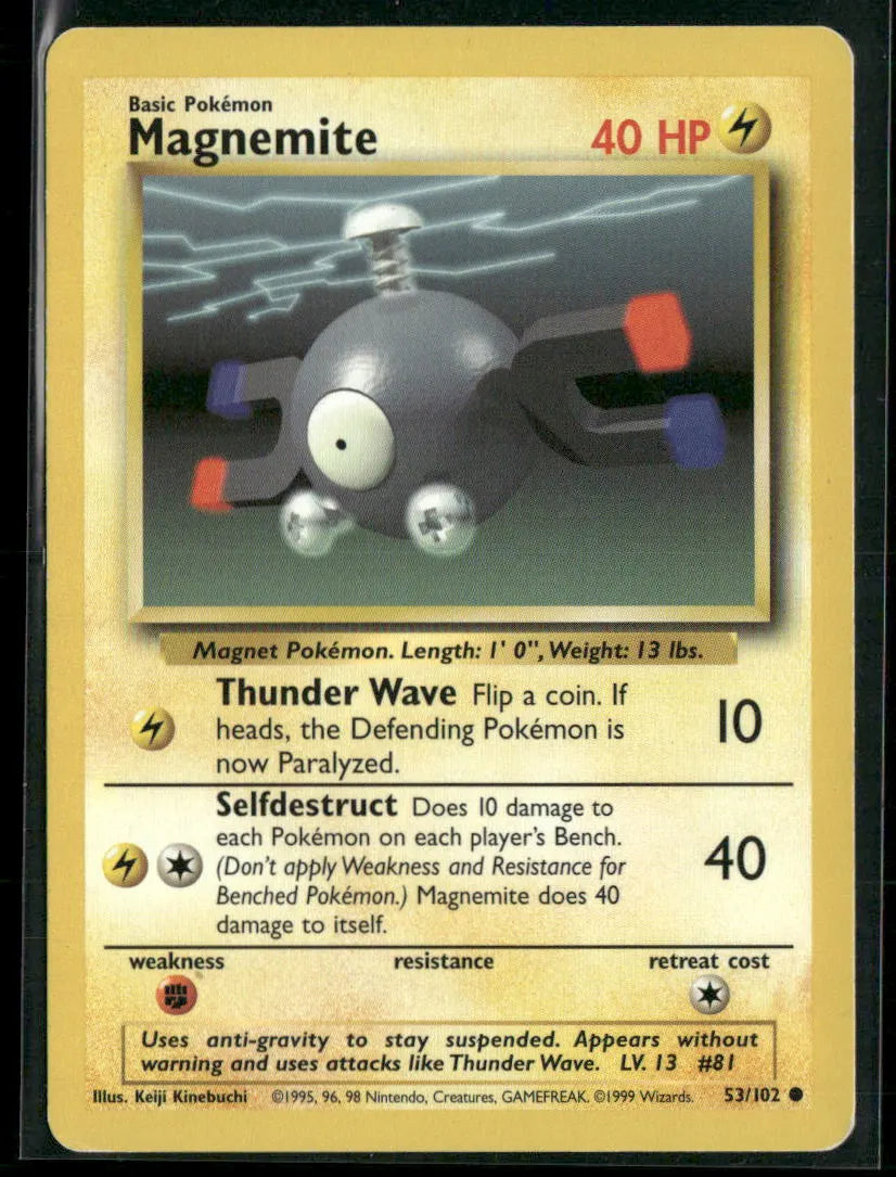Magnemite #53 - Base Pokémon kort, stand Good