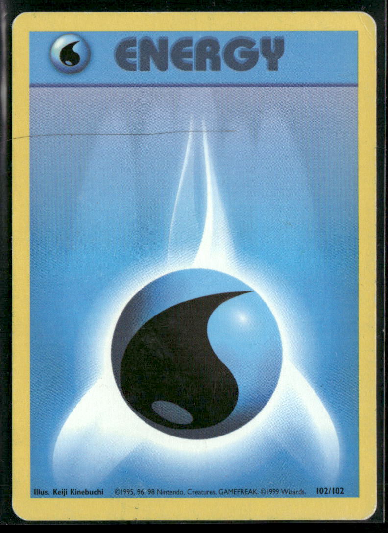 Water Energy #102 - Base Pokémon kort, stand Light Played