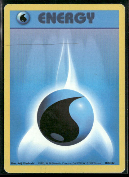 Water Energy #102 - Base Pokémon kort, stand Light Played