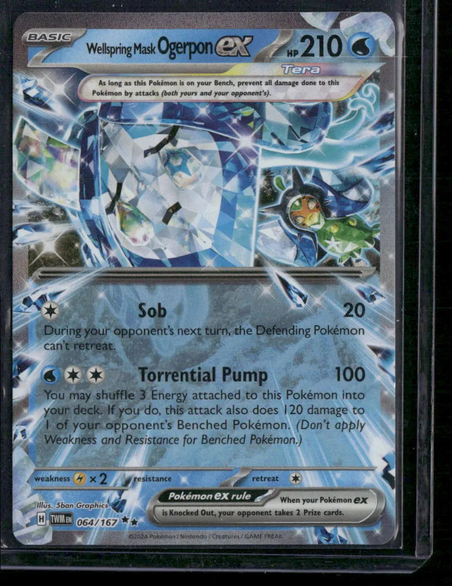 Wellspring Mask Ogerpon ex #64 - Twilight Masquerade Pokémon kort, stand Near Mint