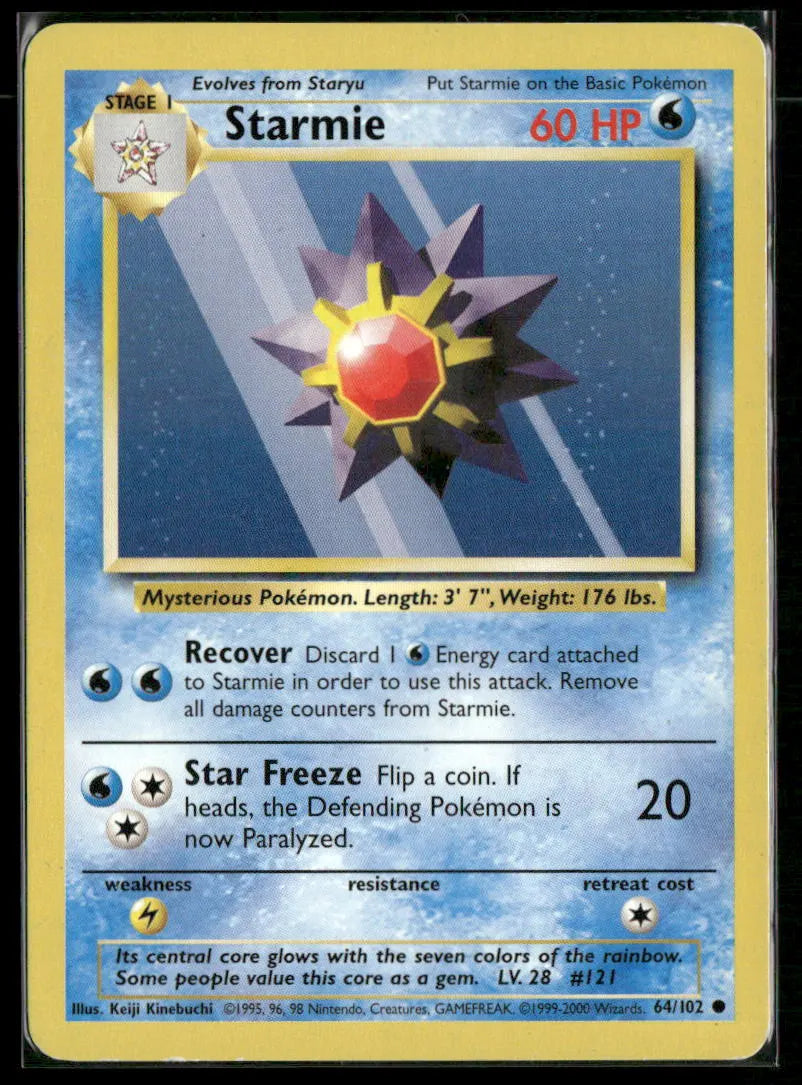 Starmie #64 - Base Pokémon kort, stand Good
