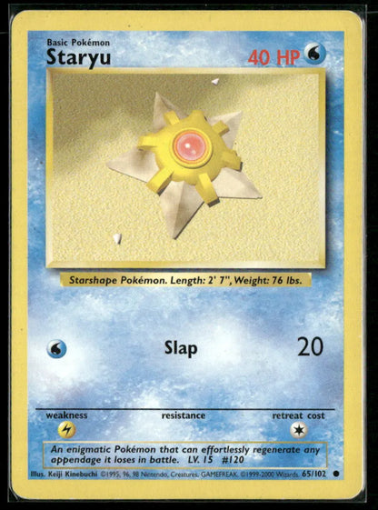Staryu #65 - Base Pokémon kort, stand Light Played