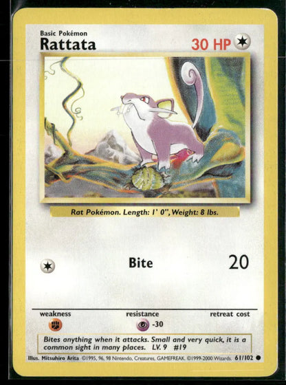 Rattata #61 - Base Pokémon kort, stand Good