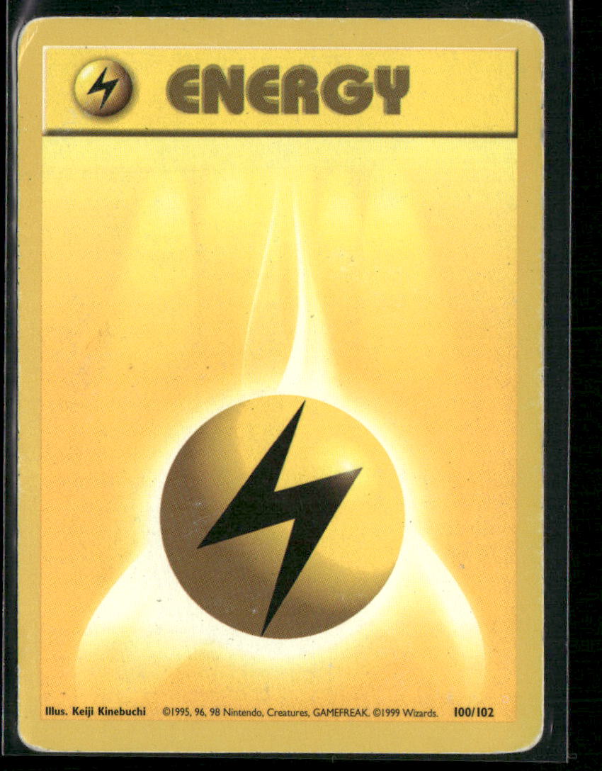 Lightning Energy #100 - Base Pokémon kort, stand Poor