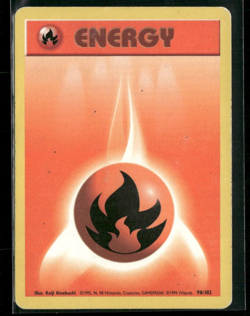 Fire Energy #98 - Base Pokémon kort, stand Light Played