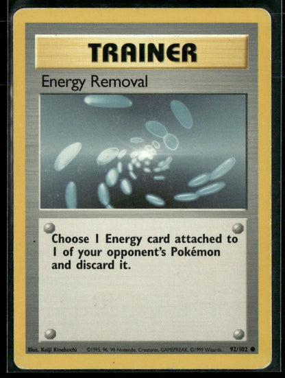Energy Removal #92 - Base Pokémon kort, stand Played