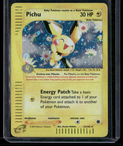 Pichu #22 - Expedition Base Set Pokémon kort, stand Light Played