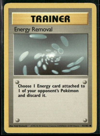 Energy Removal #92 - Base Pokémon kort, stand Light Played