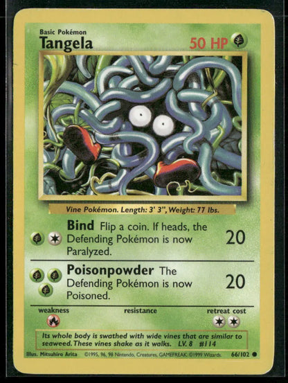 Tangela #66 - Base Pokémon kort, stand Light Played