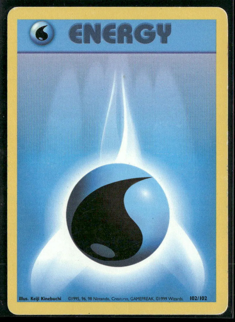 Water Energy #102 - Base Pokémon kort, stand Light Played