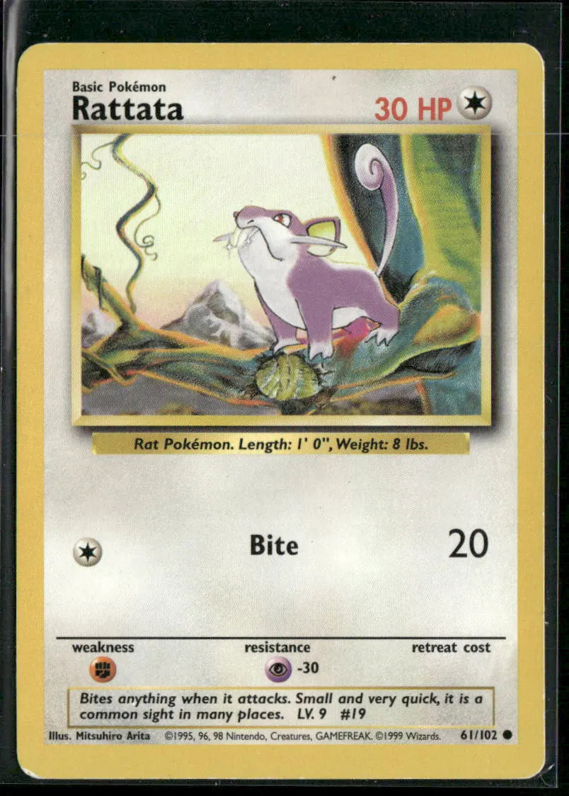 Rattata #61 - Base Pokémon kort, stand Good