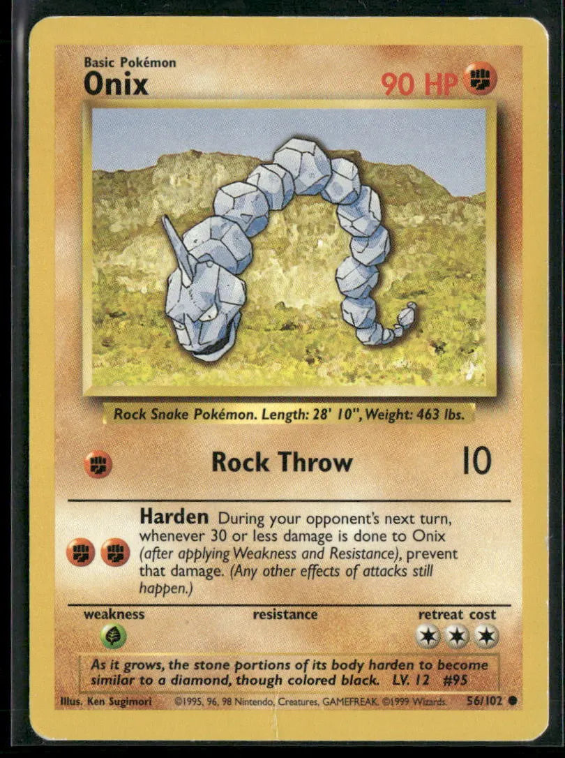 Onix #56 - Base Pokémon kort, stand Poor