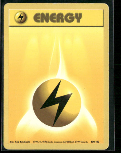 Lightning Energy #100 - Base Pokémon kort, stand Light Played