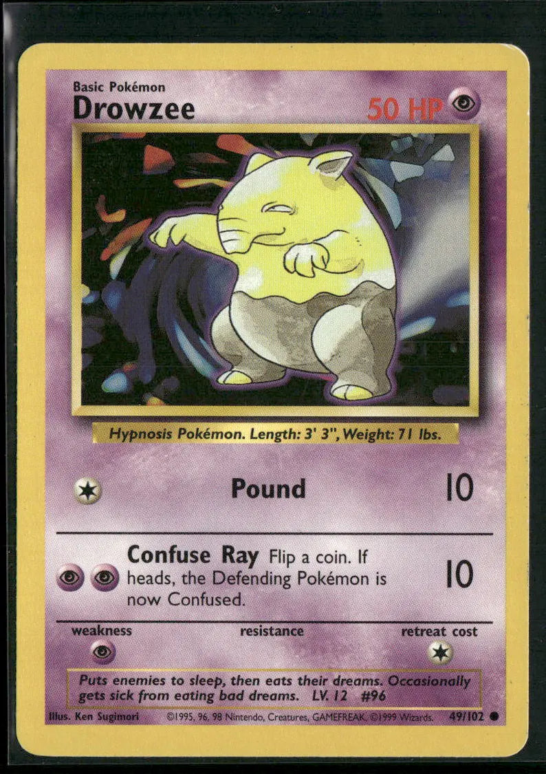 Drowzee #49 - Base Pokémon kort, stand Good