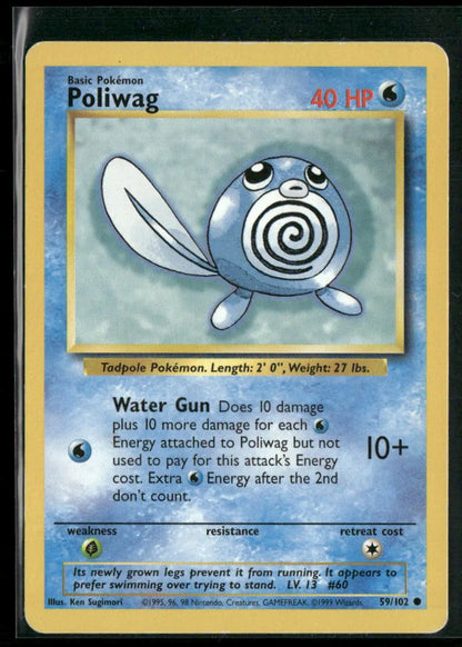 Poliwag #59 - Base Pokémon kort, stand Good
