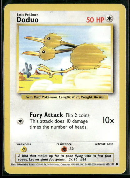 Doduo #48 - Base Pokémon kort, stand Good
