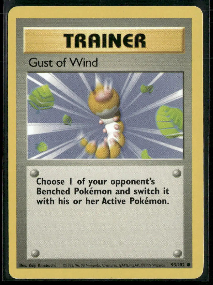 Gust of Wind #93 - Base Pokémon kort, stand Good