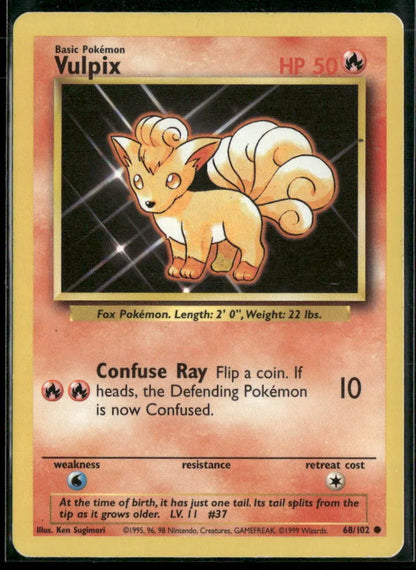 Vulpix #68 - Base Pokémon kort, stand Good