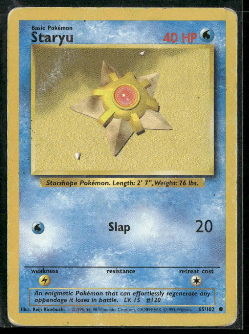Staryu #65 - Base Pokémon kort, stand Poor