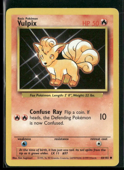 Vulpix #68 - Base Pokémon kort, stand Excellent