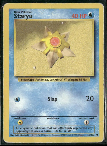 Staryu #65 - Base Pokémon kort, stand Poor