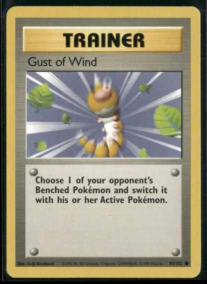 Gust of Wind #93 - Base Pokémon kort, stand Good