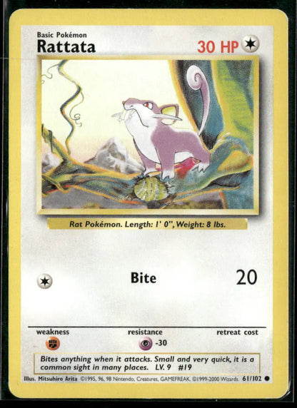 Rattata #61 - Base Pokémon kort, stand Good