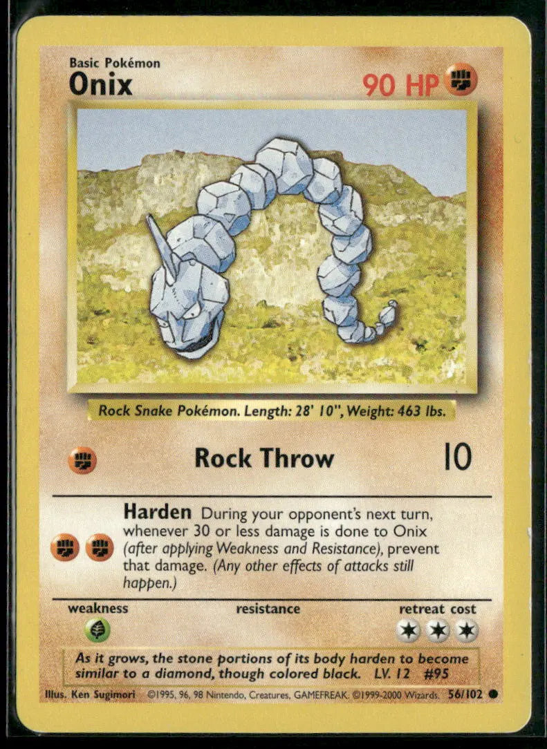 Onix #56 - Base Pokémon kort, stand Good
