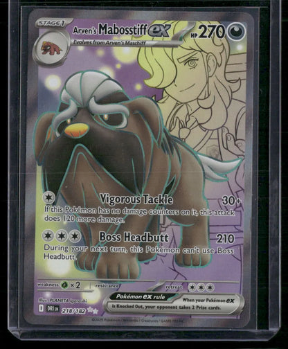 Arven's Mabosstiff ex #218 - Destined Rivals Pokémon kort, stand Near Mint