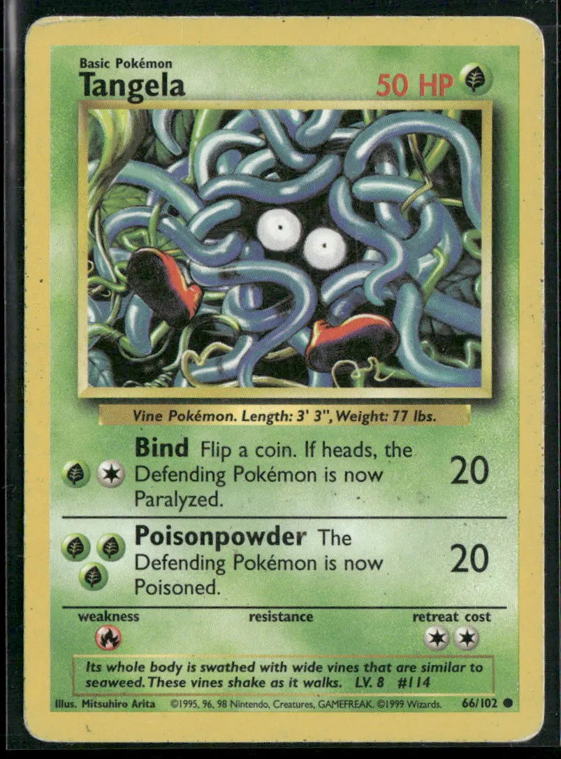 Tangela #66 - Base Pokémon kort, stand Played
