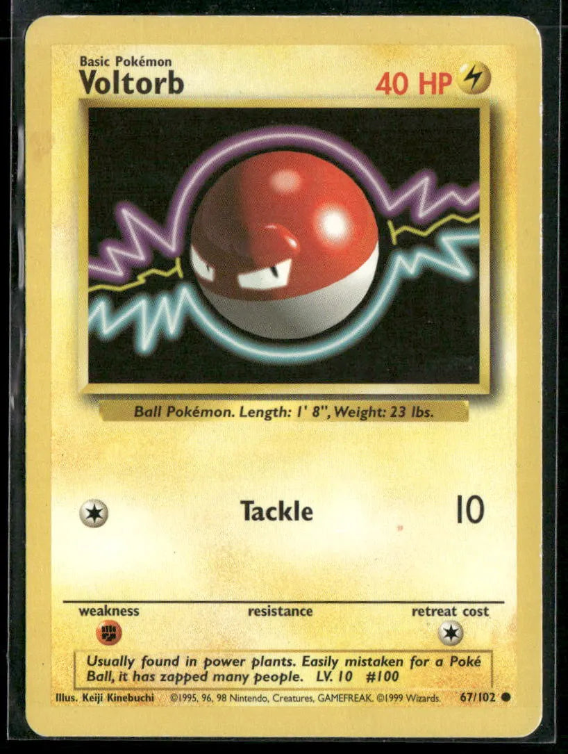 Voltorb #67 - Base Pokémon kort, stand Light Played