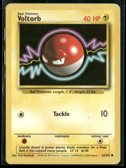 Voltorb #67 - Base Pokémon kort, stand Light Played