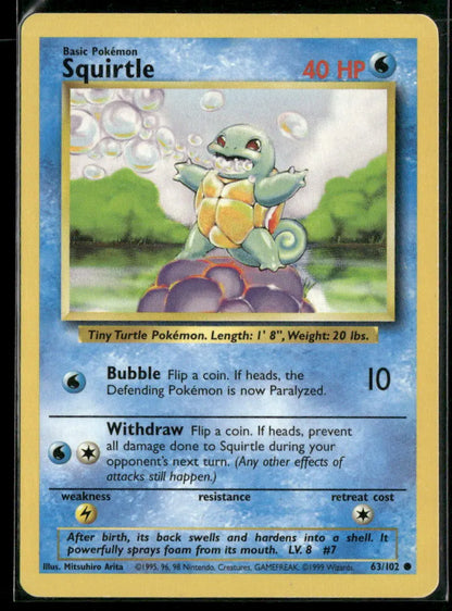 Squirtle #63 - Base Pokémon kort, stand Good