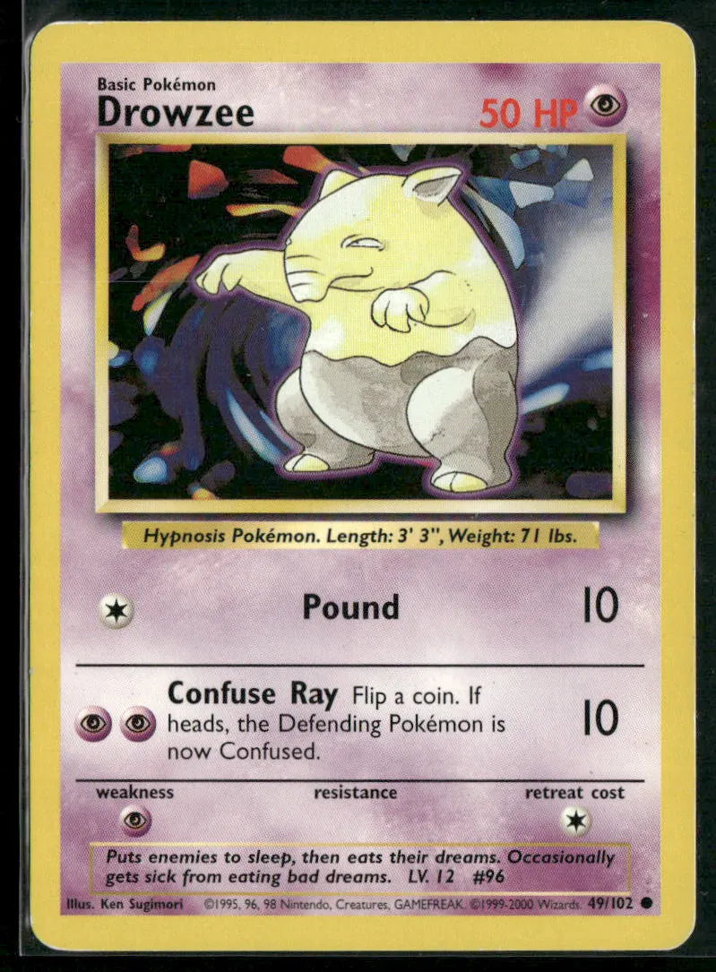 Drowzee #49 - Base Pokémon kort, stand Good
