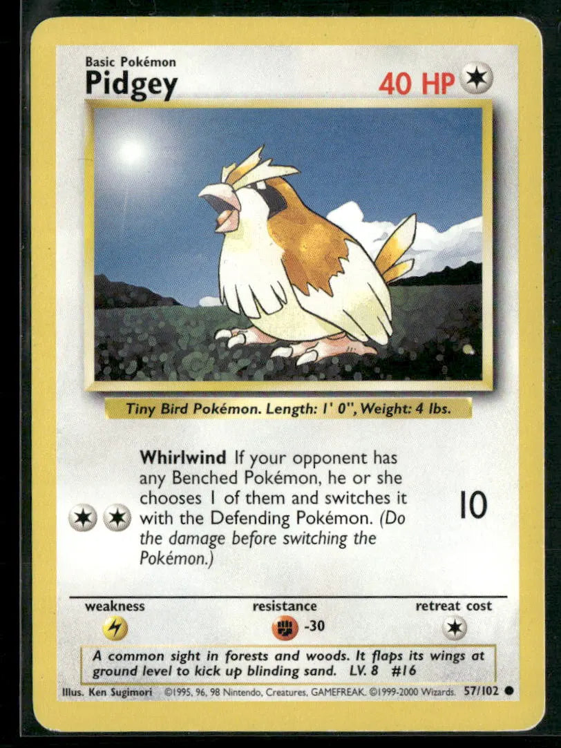 Pidgey #57 - Base Pokémon kort, stand Good
