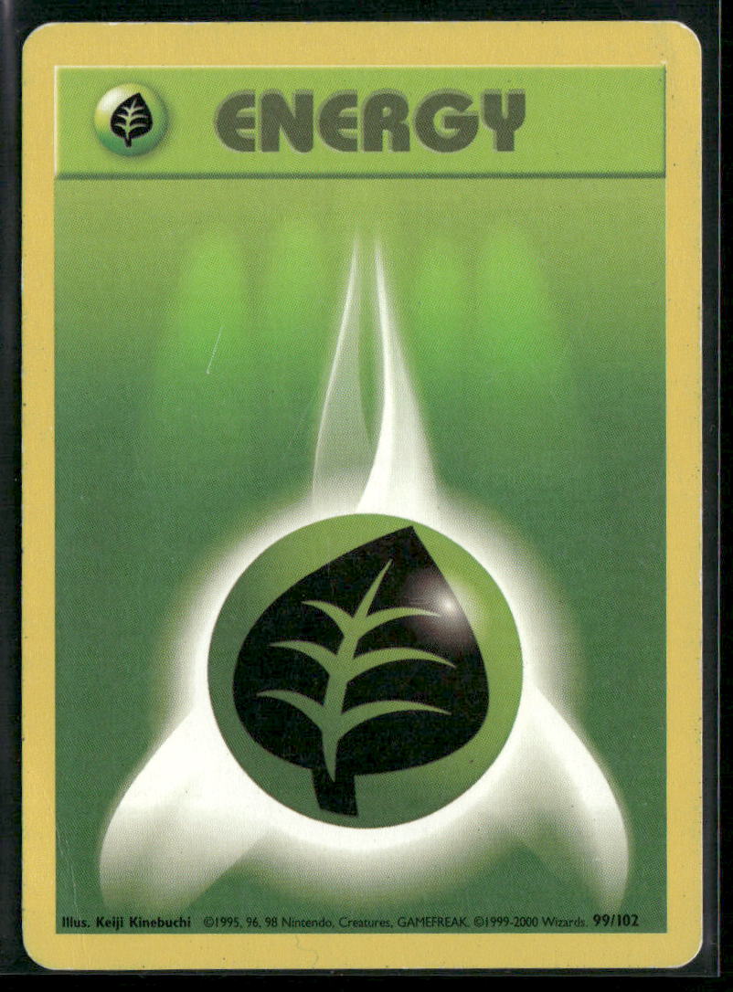 Grass Energy #99 - Base Pokémon kort, stand Light Played
