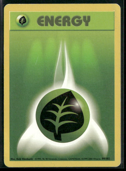 Grass Energy #99 - Base Pokémon kort, stand Light Played