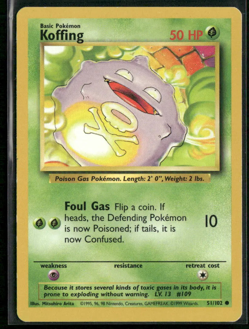 Koffing #51 - Base Pokémon kort, stand Good