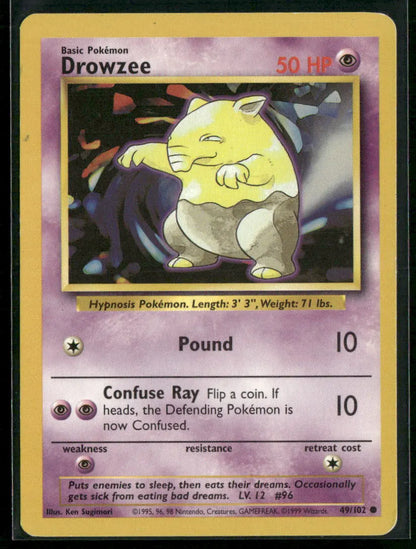 Drowzee #49 - Base Pokémon kort, stand Light Played