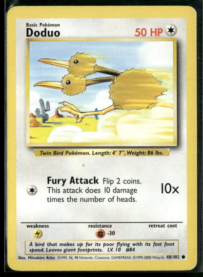 Doduo #48 - Base Pokémon kort, stand Excellent